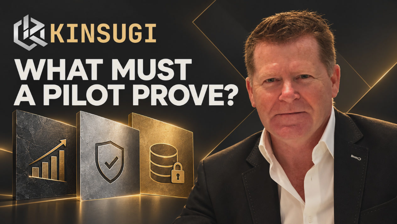 Stephen Sumner and Kinsugi branding with the question “What must a pilot prove?”
