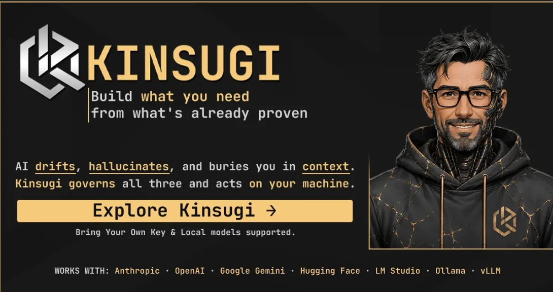 An image showing a picture of 'Gain' Kinsugi's AI engineering partner and the Kinsugi proposition.