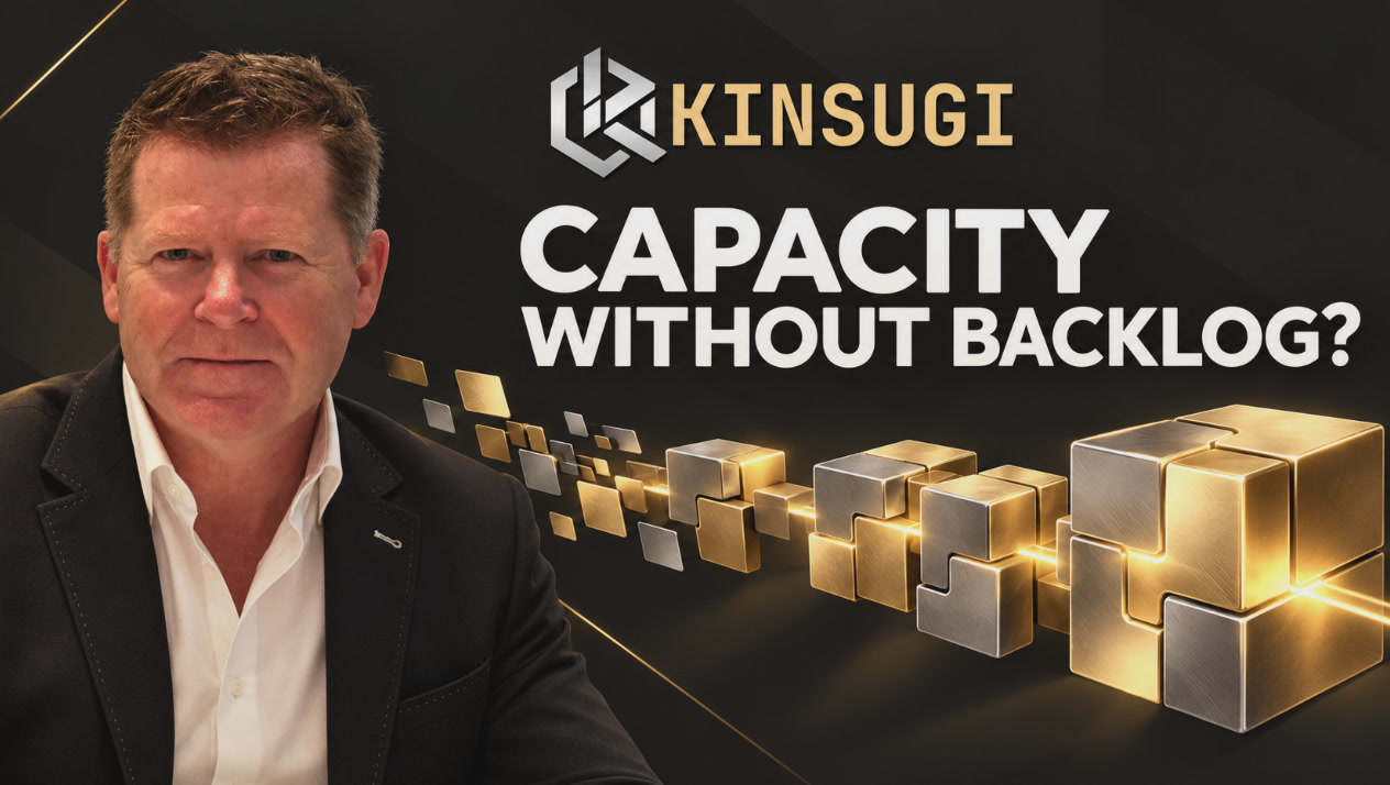 Stephen Sumner and Kinsugi branding with the question “Capacity without backlog?”